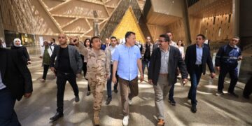 Minister tours Grand Egyptian Museum to refute rainwater damage claims 1 - Egyptian Gazette Minister tours Grand Egyptian Museum to refute rainwater damage claims