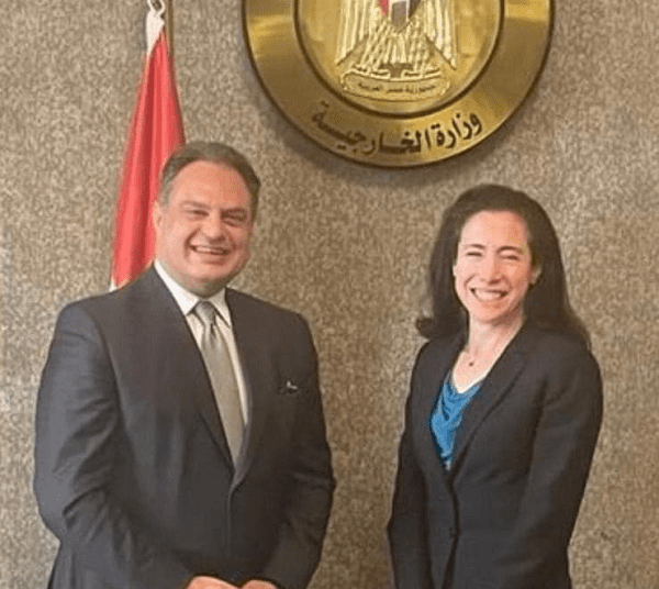 Assistant Foreign Minister for multiparty and international security affairs Ehab Badawy discussed with US Assistant Secretary for Arms Control, Verification and Compliance, Mallory Stewart, international efforts on disarmament and arms control.