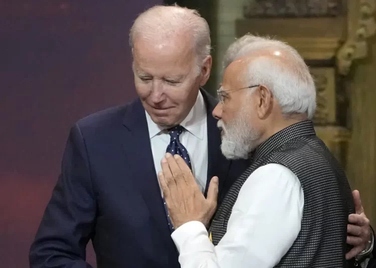 File photo showing US President Joe Biden, (L), and India Prime Minister Narendra Modi talks during the G20 leaders summit in Nusa Dua, Bali, Indonesia, November 15, 2022.