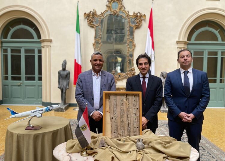EgyptAir transports shipment of Egyptian antiquities from Rome to Cairo free 1 - Egyptian Gazette