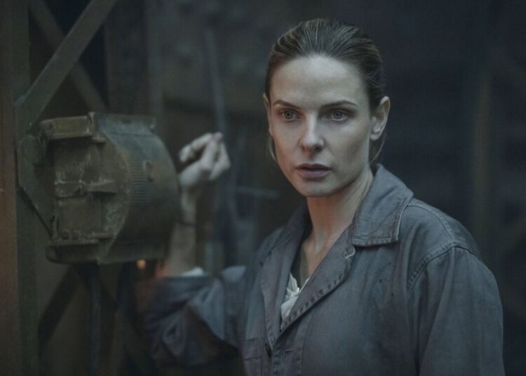 This image released by Apple TV+ shows Rebecca Ferguson in a scene from "Silo," premiering May 5.