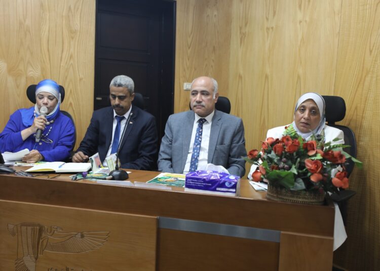 A part of the symposium held at the Cairo Airport Company to discuss means to avoid hazards in worksites.