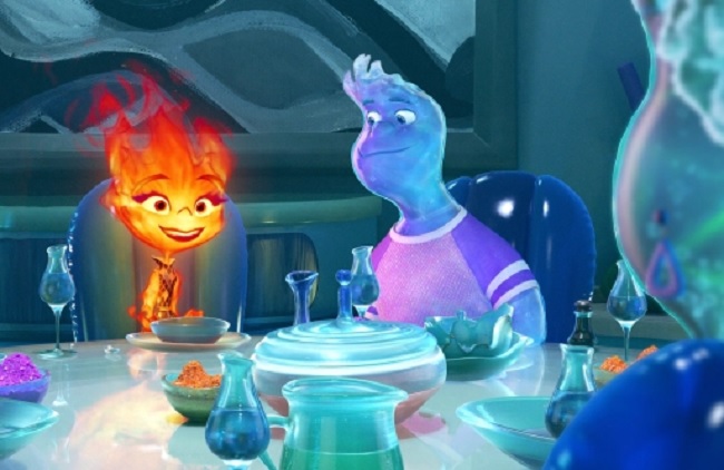 Pixar's 'Elemental' won't set the world on fire, but it holds water 1 - Egyptian Gazette This image released by Disney/Pixar Studios shows Ember, voiced by Leah Lewis, left, and Wade, voiced by Mamoudou Athie in a scene from the animated film "Elemental."