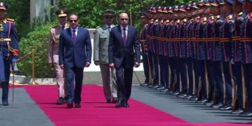 Official reception held for Mauritanian president at El Ittihadiya Palace