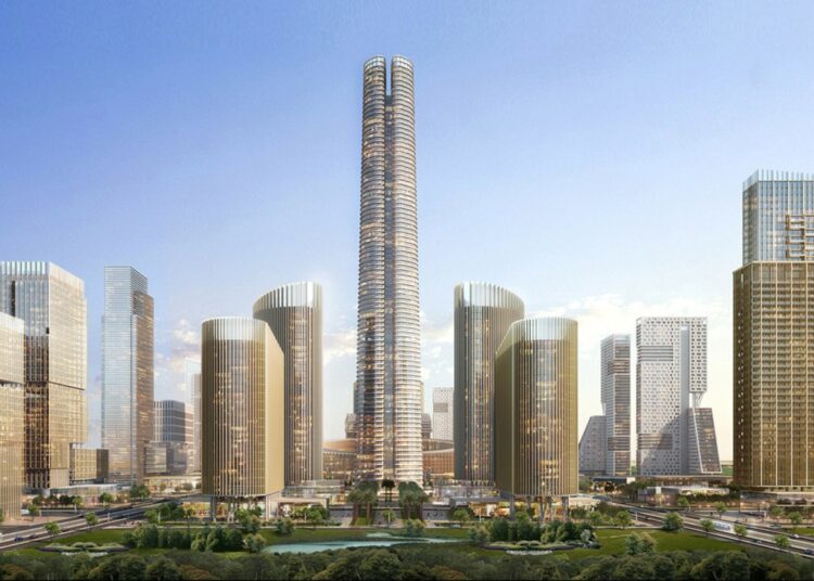 NAC taking shape, demonstrating Egypt's pursuit for modernisation 1 - Egyptian Gazette The new capital covers 1.5 million square metres. It is located around 60 kilometres east of Cairo.