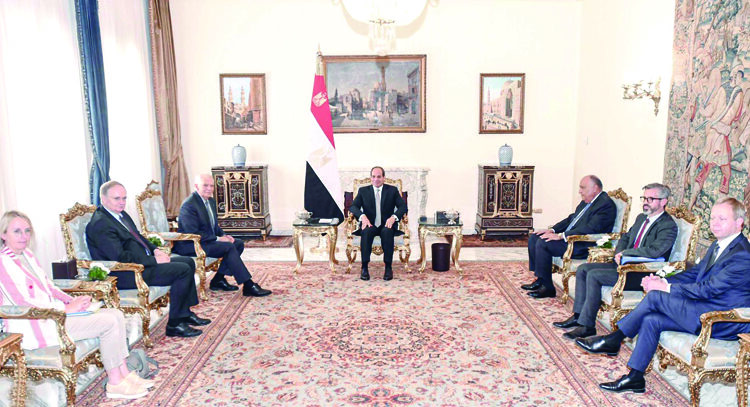 President Abdel Fattah El Sisi during his meeting on Monday with the EU High Representative for Foreign Affairs and Vice-President of the European Commission, Josep Borrell.