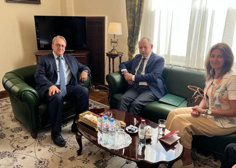 Special Representative of the President of Russia for the Middle East Mikhail Bogdanov discussed with Egyptian Ambassador in Moscow Nazih el Nagari preparations for the second Russian-African summit.