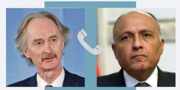 Shoukry confers with UN envoy for Syria on outcomes of Arab liasion committee