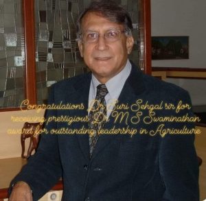 Dr. Suri Sehgal Receives Dr. M S Swaminathan Agricultural Leadership Award 16 - Egyptian Gazette