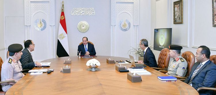 President Abdel Fattah El Sisi during his meeting on Monday with Prime Minister Moustafa Madbouli, Minister of Communications and Information Technology Amr Talaat as well as a host of senior officials.