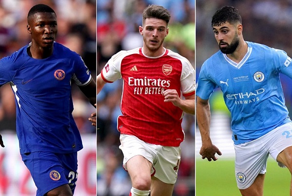 English Premier League summer spending exceeds £2bn 1 - Egyptian Gazette From (left to right): Moises Caicedo, Declan Rice and Josko Gvardiolare the highest-priced Premier League signings this summer.