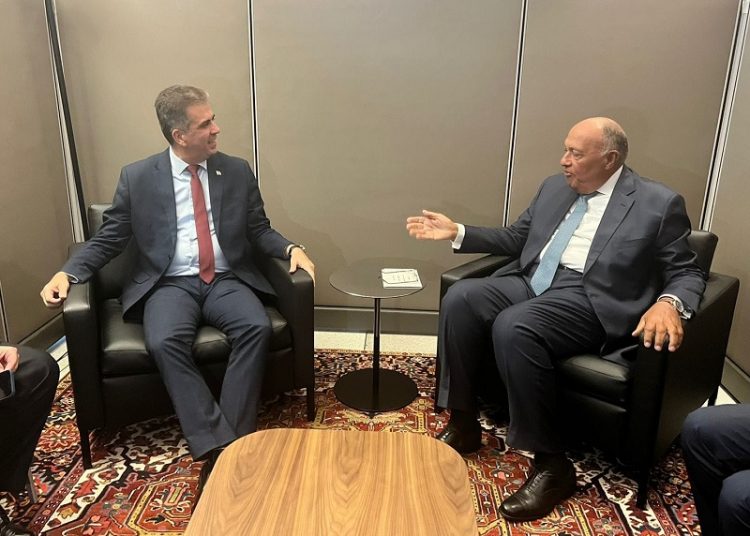 Egypt’s Foreign Minister Sameh Shoukry met his Israeli counterpart Eli Cohen on the sidelines of the proceedings of the high-level segment of the 78th session of the UN General Assembly in New York.