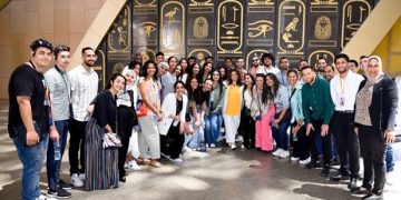 Emigration min. accompanies young expats for tour of NMEC 1 - Egyptian Gazette Emigration min. accompanies young expats for tour of NMEC