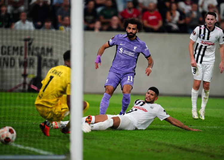 Liverpool’s Mohamed Salah poked the ball into LASK’s net after coming off the bench.