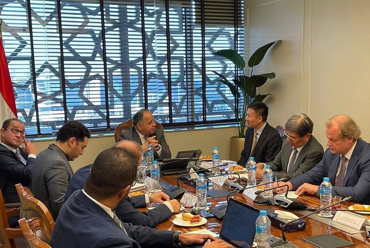 Egypt’s Finance Minister Mohamed Maait during his meeting with MCDF CEO Zhongjing Wang and his accompanying delegation at the New Administrative Capital.