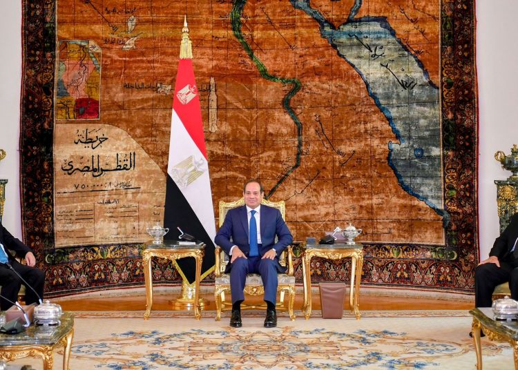 Sisi: Egypt, China reciprocate keenness to further co-operation in light of strategic partnership 1 - Egyptian Gazette President Abdel Fattah El Sisi receiving a Chinese high-level delegation, headed by President Xi Jinping's Special Representative Li Xi, on Sunday.