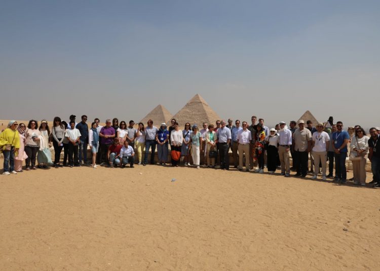 AIIB senior officials conducting a field tour of the main landmarks of the New Administrative Capital and tourist sites in Cairo.