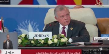 Jordan’s king urges immediate stop of war on Gaza, protection of civilians