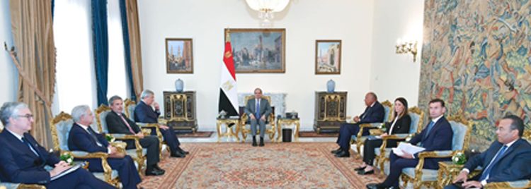 President Abdel Fattah El Sisi during his talks on Wednesday with Italian Deputy Prime Minister and Minister of Foreign Affairs and International Co-operation Antonio Tajani.