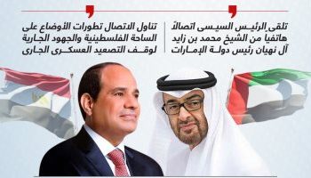 Sisi, Bin Zayed discuss latest developments in Palestine, efforts to halt escalations