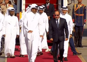 President Sisi receives Qatari Emir at Cairo International Airport