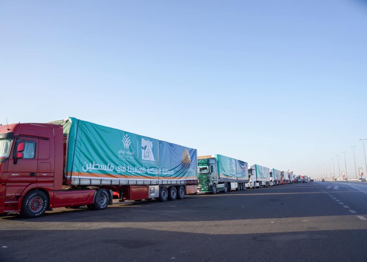 NACDW 2nd phase aid convoys continue to flow into Gaza 1 - Egyptian Gazette
