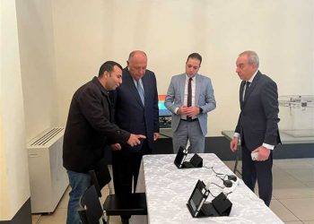 Shoukry inspects preparations for presidential election for Egyptians in Paris