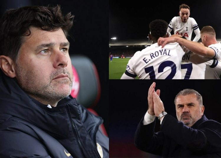 Tottenham is flying high at the English Premier League summit as Chelsea boss Mauricio Pochettino (L) believes they have what it takes to go all the way.