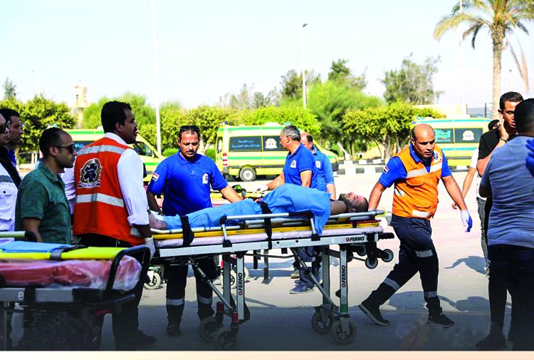 Wounded Palestinians receive medical care at Egypt’s hospitals 1 - Egyptian Gazette The first group of Palestinians who were wounded in the Israeli strikes on Gaza arriving in Egypt on Wednesday through the Rafah Border Crossing to be treated at hospitals in the North Sinai.