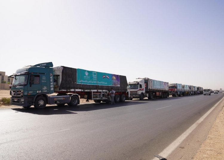 NACDW launches 2nd phase of humanitarian aid convoys to Palestine 2 - Egyptian Gazette NACDW launches 2nd phase of humanitarian aid convoys to Palestine 1 - Egyptian Gazette