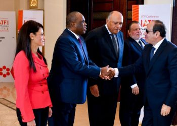 Sisi arrives at venue of convening third edition of IATF
