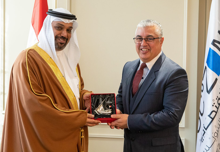 Bahraini ministerial delegation visits SCZONE's HQ in NAC 1 - Egyptian Gazette Chairman of the General Authority for the Suez Canal Economic Zone (SCZONE) Waleed Gamal Eddin while receiving a ministerial delegation from Bahrain, led by Sheikh Salman bin Khalifa Al Khalifa, the Bahraini Minister of Finance and National Economy Friday.