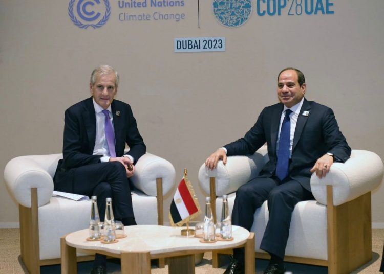 Sisi, Norway's PM: 'just, comprehensive solution only way out of Gaza crisis' 2 - Egyptian Gazette Sisi, Norway's PM: 'just, comprehensive solution only way out of Gaza crisis' 1 - Egyptian Gazette