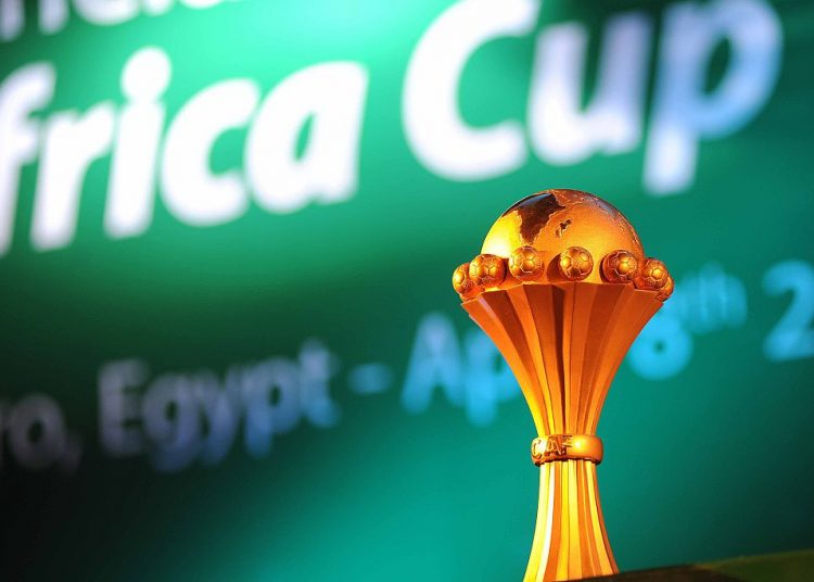 CAIRO, EGYPT - APRIL 8: Africa Cup of Nations trophy is seen ahead of the draw for the 2017 CAN qualifiers in Cairo. The CAF announced that Gabon will host the 2017 Africa Cup of Nations. (Photo by Haikel Hmima/Anadolu Agency/Getty Images)