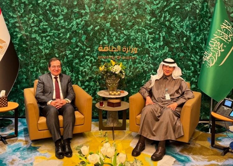 Petroleum min. probes with his Saudi counterpart boosting cooperation 1 - Egyptian Gazette Egypt's Minister of Petroleum and Mineral Resources Tareq el Molla and Saudi Minister of Energy Prince Abdulaziz bin Salman discussed ways of boosting cooperation between their countries.