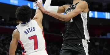 Victor Wembanyama has 1st NBA triple-double for Spurs in 130-108 victory over Pistons 1 - Egyptian Gazette Victor Wembanyama has 1st NBA triple-double for Spurs in 130-108 victory over Pistons