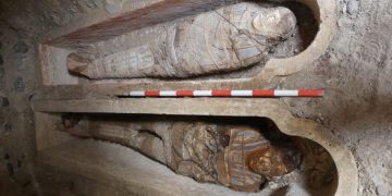 Roman mummies with golden tongues unearthed in Egypt’s Al-Bahnasa