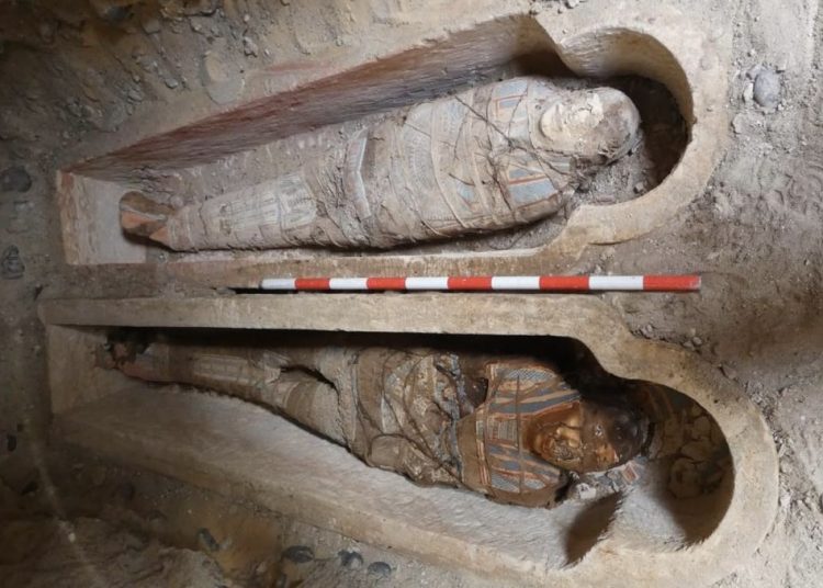 Roman mummies with golden tongues unearthed in Egypt’s Al-Bahnasa 2 - Egyptian Gazette Roman mummies with golden tongues unearthed in Egypt’s Al-Bahnasa 1 - Egyptian Gazette