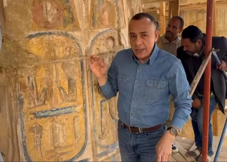 SCA Secretary General Mostafa Waziry said the last column is being worked on, bringing the work near completion.