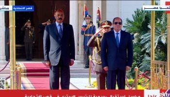 Sisi receives his Eritrean counterpart at Ittihadiya Palace