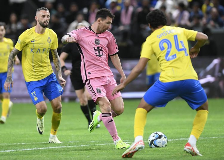 Messi's Miami routed 6-0 by Al-Nassr 1 - Egyptian Gazette Inter Miami's Lionel Messi (C) in action against Al-Nassr's Mohammed Qasem (R) during the Riyadh Season Cup match in Riyadh.