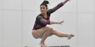 Kayla DiCello takes gold in USA Gymnastics Winter Cup, Olympic champ Sunisa Lee falls on bars, beam