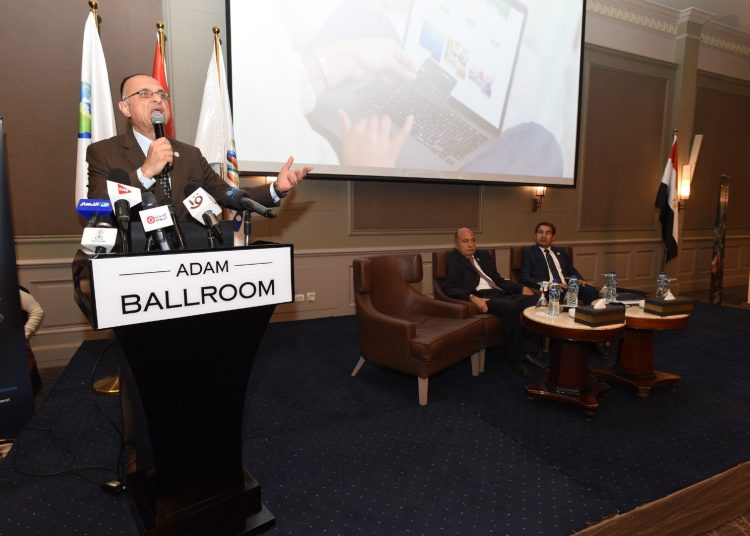 First Egyptian-Arab international tourism platform soon 1 - Egyptian Gazette Tourism and e-marketing expert Hossam Darwish speaking during the press conference held in Cairo on Wednesday.