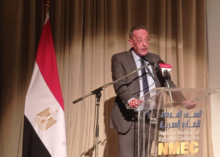 The National Museum of Egyptian Civilisation CEO, Ahmed Ghoneim, addressing the opening ceremony of the launch of the second season of ‘Tabliet Misr' last week.