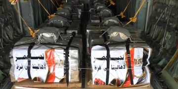 Egypt, int’l coalition airdrop more food, relief aid on Gaza Strip