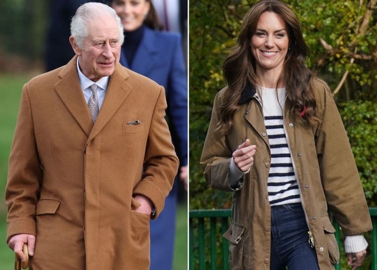 This combination of file pictures created on March 23, 2024 shows (right) Britain’s Catherine, Princess of Wales and Britain's King Charles III. Catherine, Princess of Wales's announcement on March 22, 2024 that she has cancer and is in the early stages of chemotherapy comes just weeks after King Charles III revealed his own cancer diagnosis.