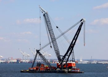 Baltimore bridge collapse: Huge crane arrives for cleanup