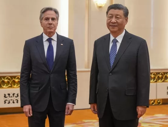 China's President Xi meets with Blinken in Beijing 1 - Egyptian Gazette US Secretary of State Antony Blinken meets with Chinese President Xi Jinping at the Great Hall of the People, Friday, April 26, 2024, in Beijing.
