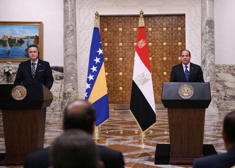 President Sisi at joint press conf. with Bosnia & Herzegovina president: We agreed on necessity of reaching immediate ceasefire in Gaza 1 - Egyptian Gazette