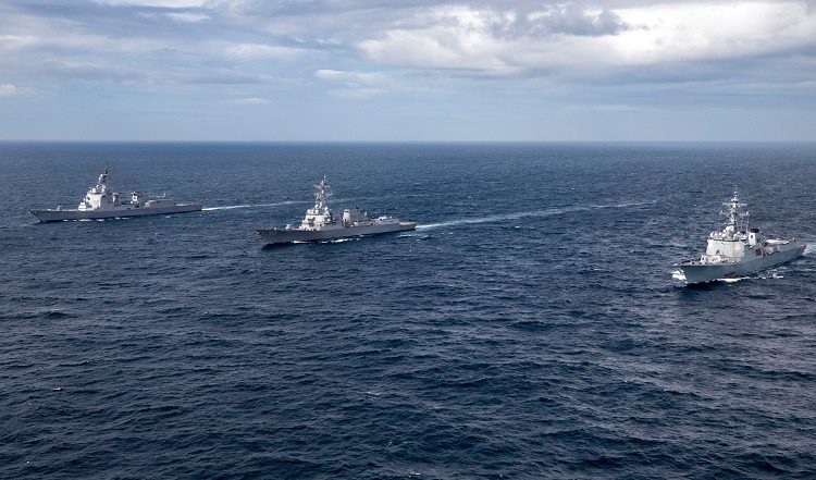 South Korea, Japan, US hold naval drills 1 - Egyptian Gazette